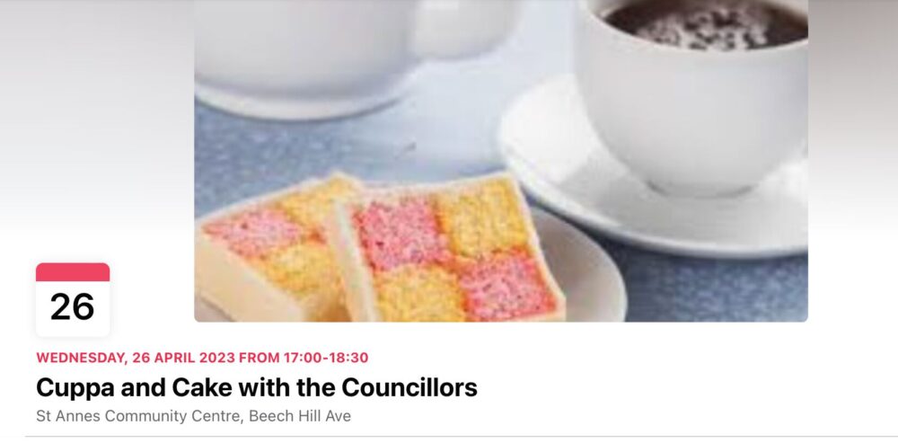 Cuppa and Cake with the Councillors